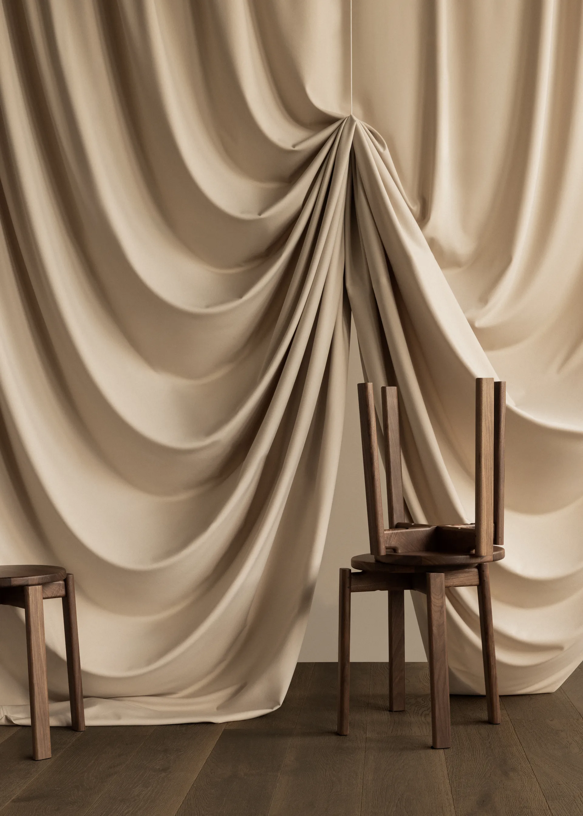 Passage stool, Dark stained oak Audo Copenhagen