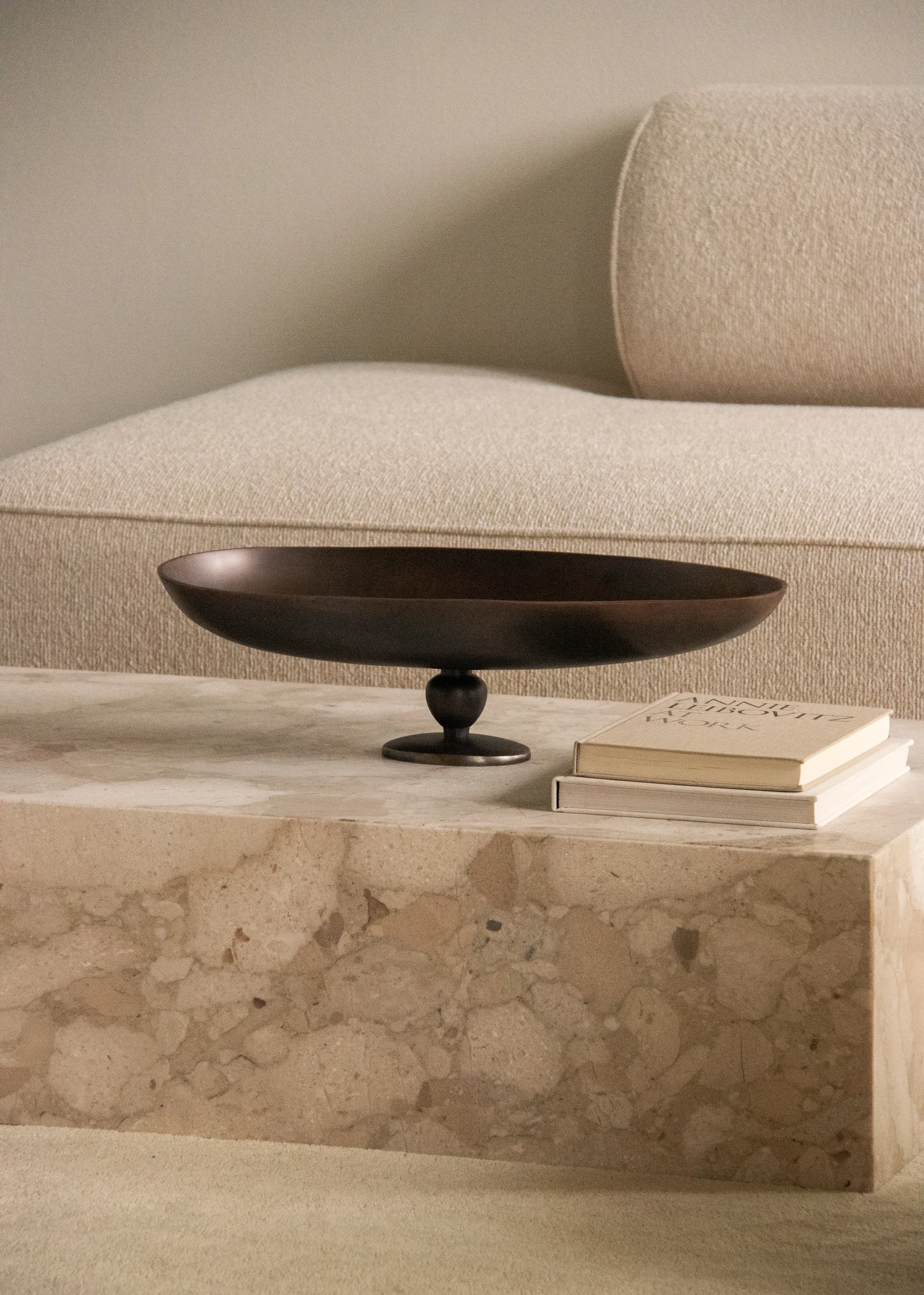 Pavot serving tray on foot, Brown Audo Copenhagen