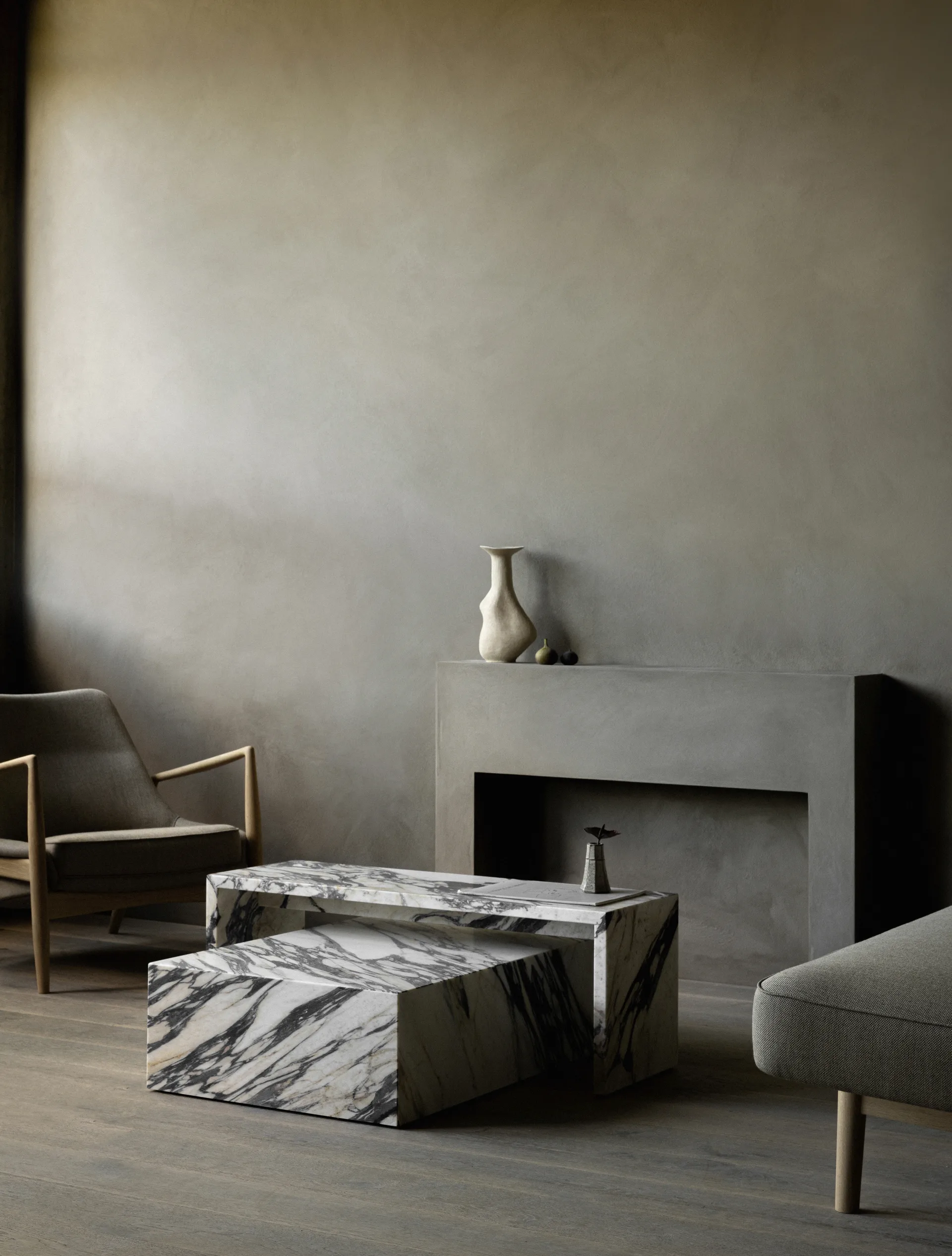 Plinth Bridge sidetable, Calacatta Viola Audo Copenhagen