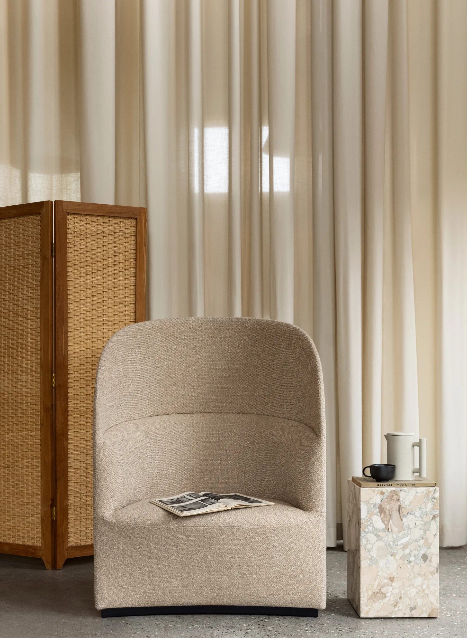 Plinth tall sidetable 30x30x51 cm, Kunis Breccia Audo Copenhagen