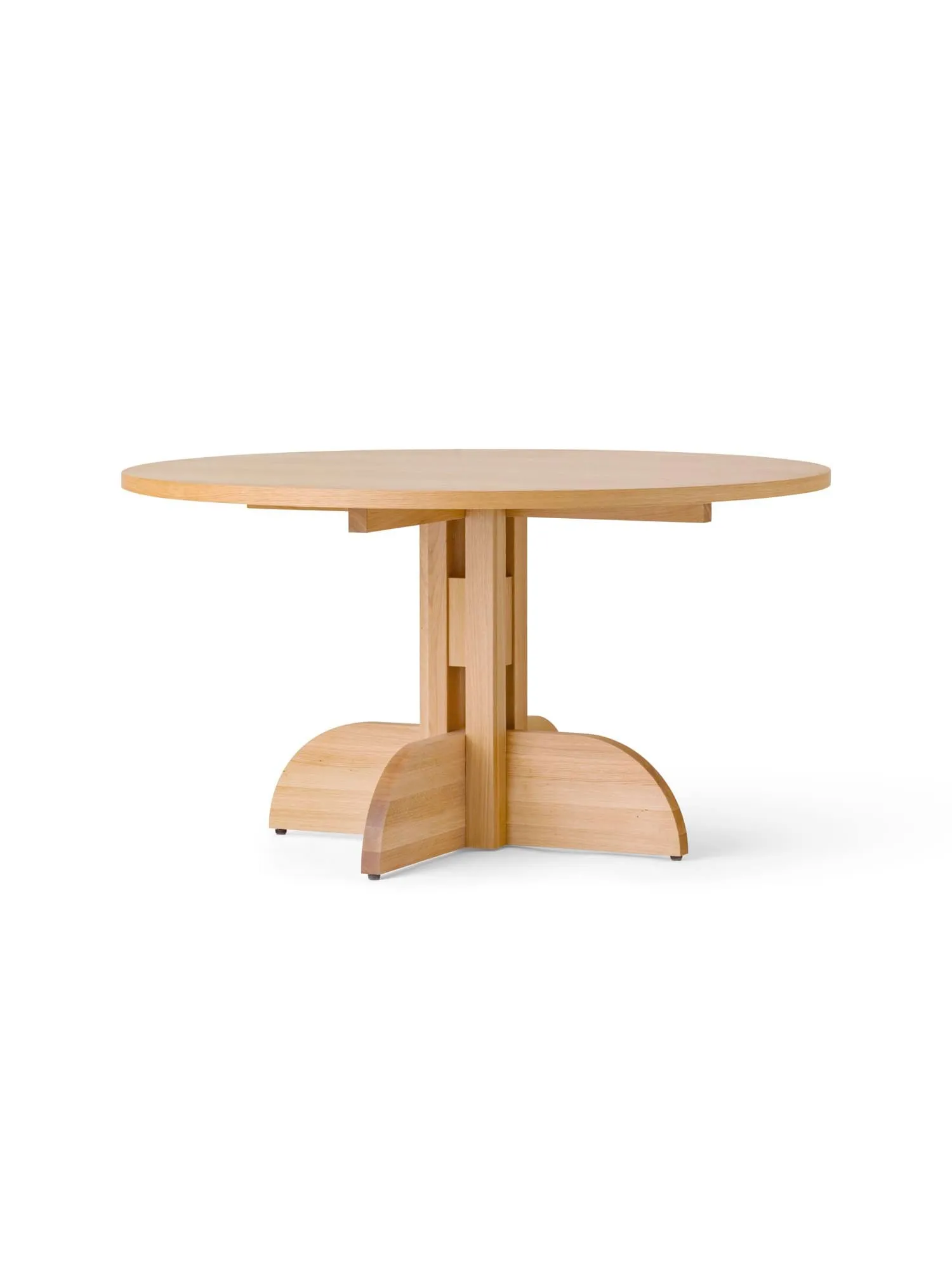 Puffin Dining Table oak veneer natural, Natural oak veneer, Ø140 cm Audo Copenhagen