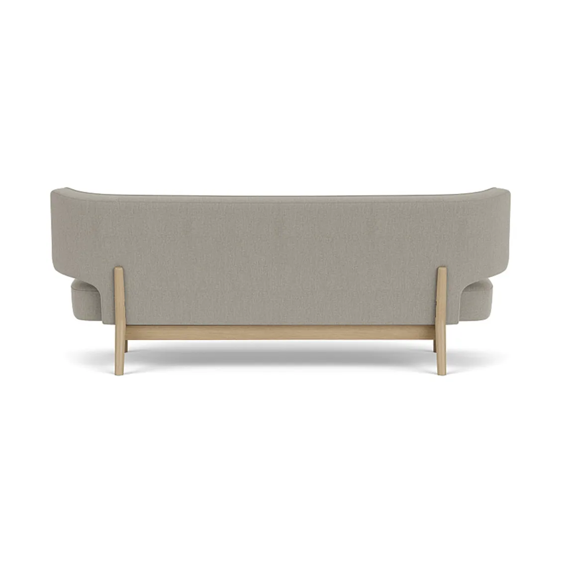 Radiohus Sofa Fully Upholstered RE-WOOL PC1T Global HR BUTTONS Vegetal 4-Legs Base, Re-wool 218-natural oak, leather buttons, 2-seater Audo Copenhagen