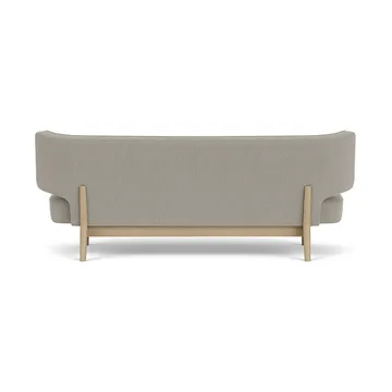 Radiohus Sofa Fully Upholstered RE-WOOL PC1T Global HR BUTTONS Vegetal 4-Legs Base - Re-wool 218-natural oak, leather buttons, 2-seater - Audo Copenhagen
