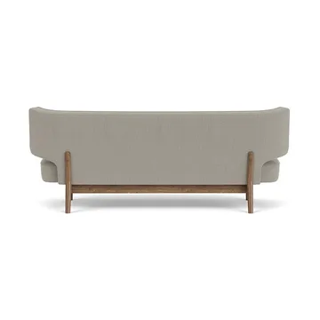 Radiohus Sofa Fully Upholstered RE-WOOL PC1T Global HR BUTTONS Vegetal 4-Legs Base - Re-wool 218-walnut, leather buttons, 2-seater - Audo Copenhagen