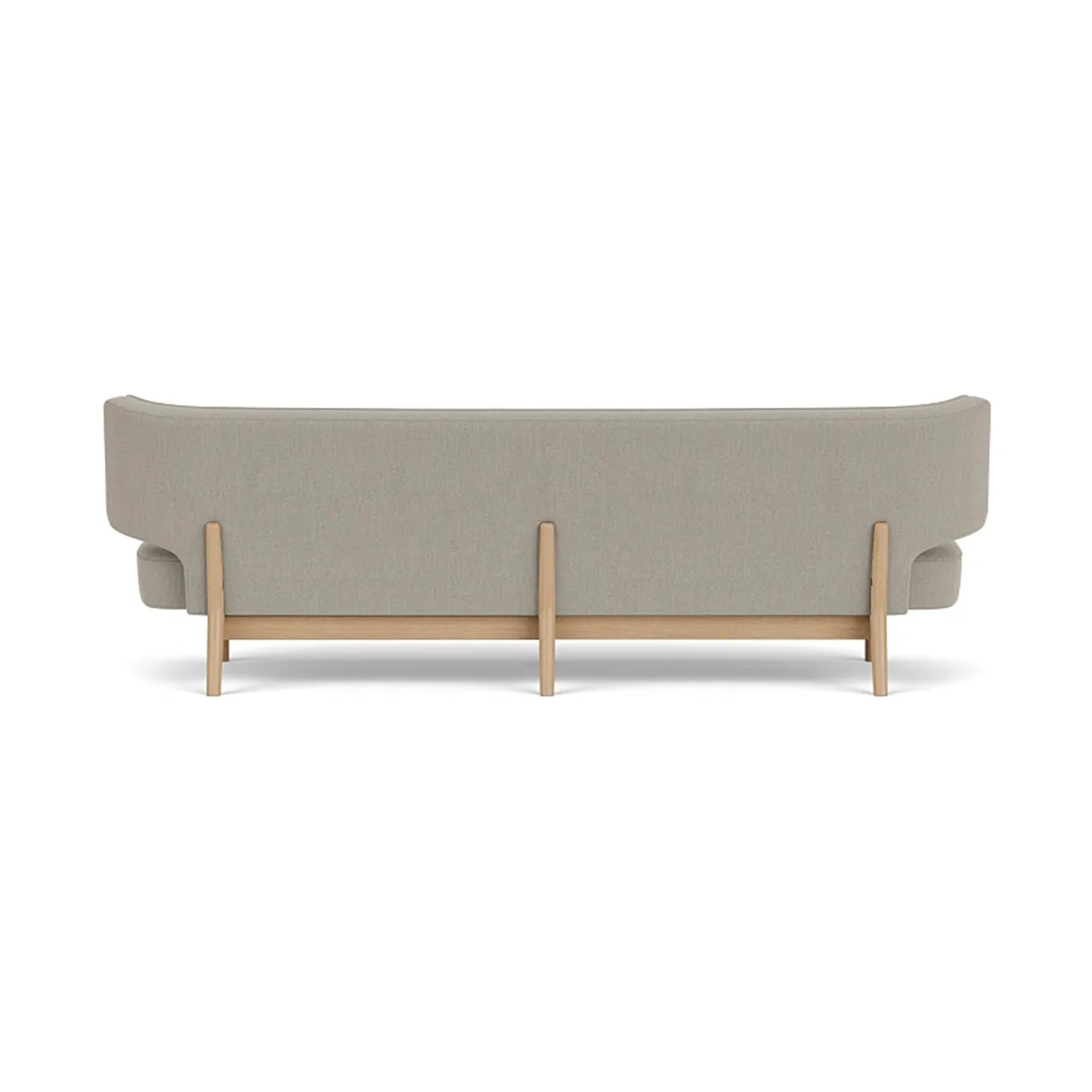 Radiohus Sofa Fully Upholstered RE-WOOL PC1T Global HR BUTTONS Vegetal 4-Legs Base, Re-wool 218-natural oak, leather buttons, 3-seater Audo Copenhagen