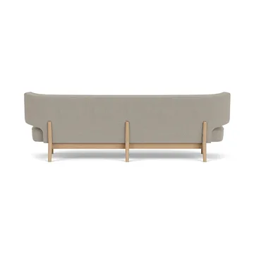 Radiohus Sofa Fully Upholstered RE-WOOL PC1T Global HR BUTTONS Vegetal 4-Legs Base - Re-wool 218-natural oak, leather buttons, 3-seater - Audo Copenhagen