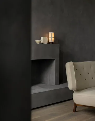 Radiohus Sofa Fully Upholstered RE-WOOL PC1T Global HR BUTTONS Vegetal 4-Legs Base - Re-wool 218-natural oak, leather buttons, 3-seater - Audo Copenhagen