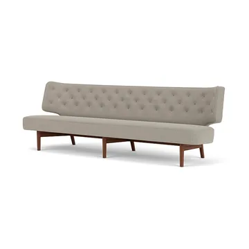 Radiohus Sofa Fully Upholstered RE-WOOL PC1T Global HR BUTTONS Vegetal 4-Legs Base - Re-wool 218-walnut, leather buttons, 3-seater - Audo Copenhagen