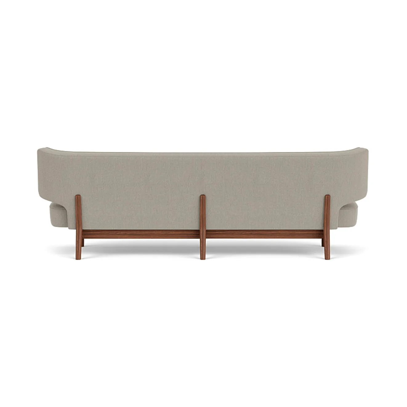 Radiohus Sofa Fully Upholstered RE-WOOL PC1T Global HR BUTTONS Vegetal 4-Legs Base, Re-wool 218-walnut, leather buttons, 3-seater Audo Copenhagen