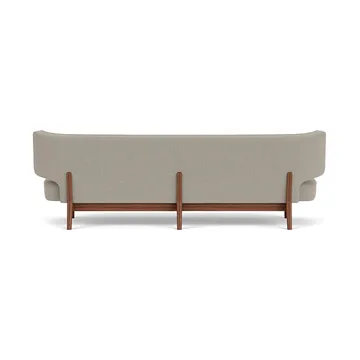 Radiohus Sofa Fully Upholstered RE-WOOL PC1T Global HR BUTTONS Vegetal 4-Legs Base - Re-wool 218-walnut, leather buttons, 3-seater - Audo Copenhagen