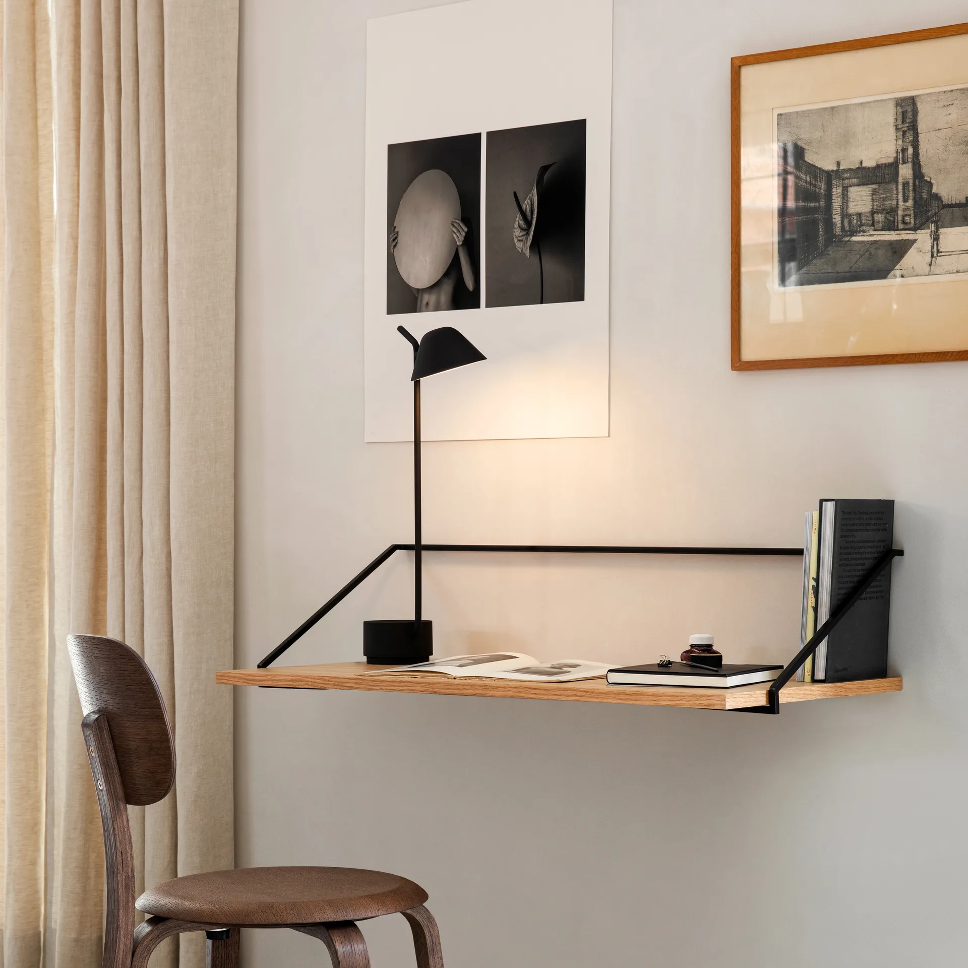 Rail desk/shelf, oak Audo Copenhagen