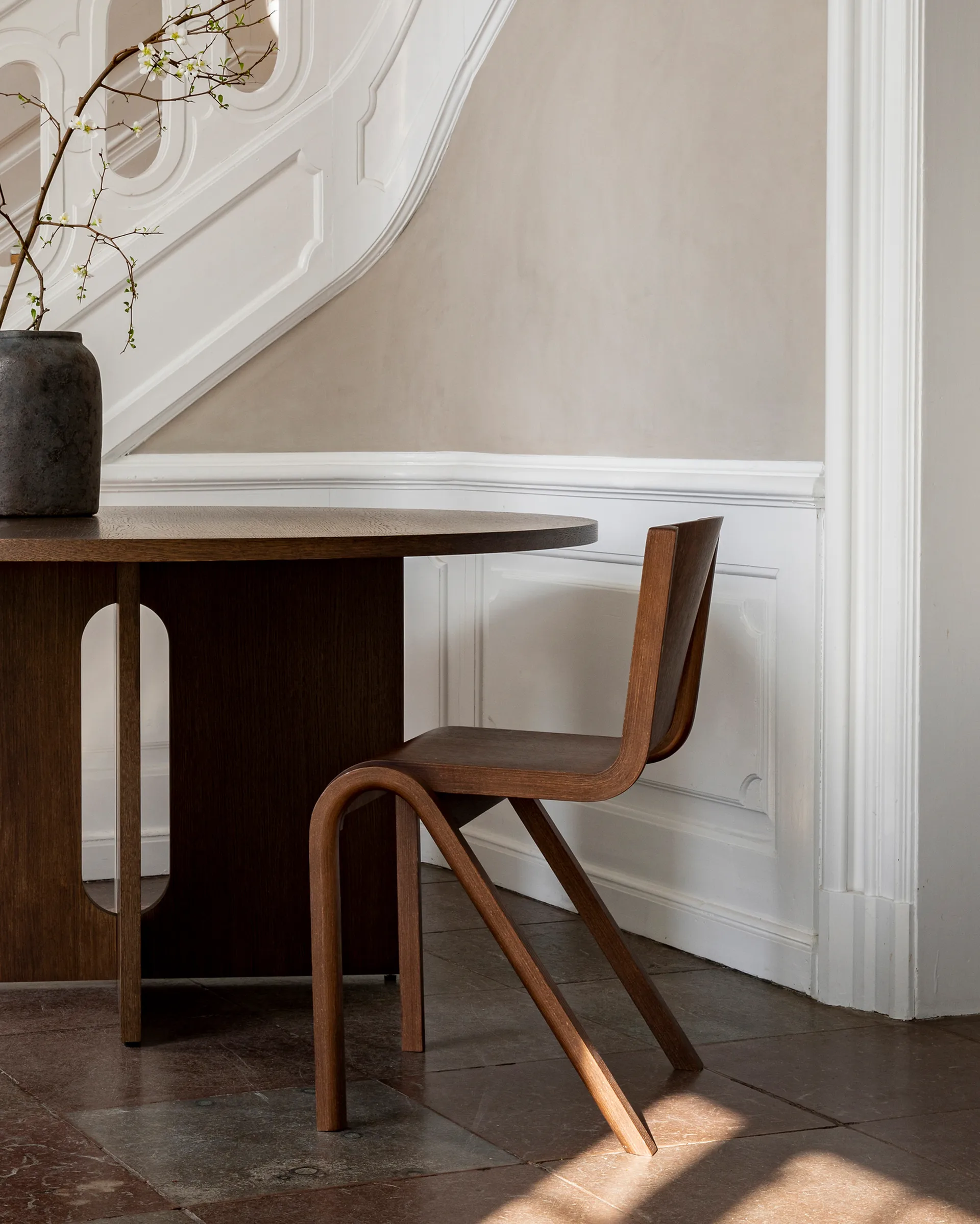 Ready dining chairs, Red stained oak Audo Copenhagen