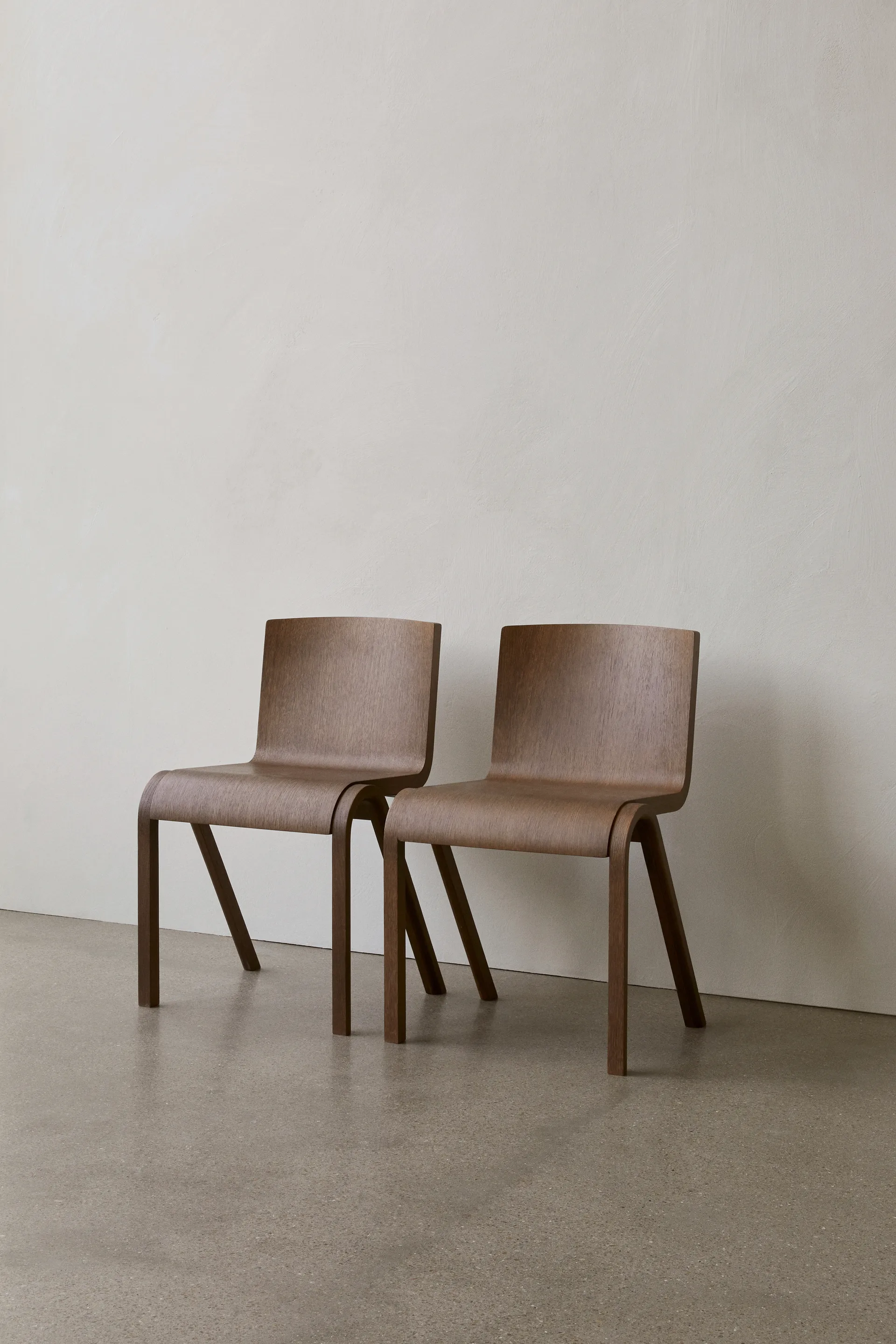 Ready dining chairs, Red stained oak Audo Copenhagen
