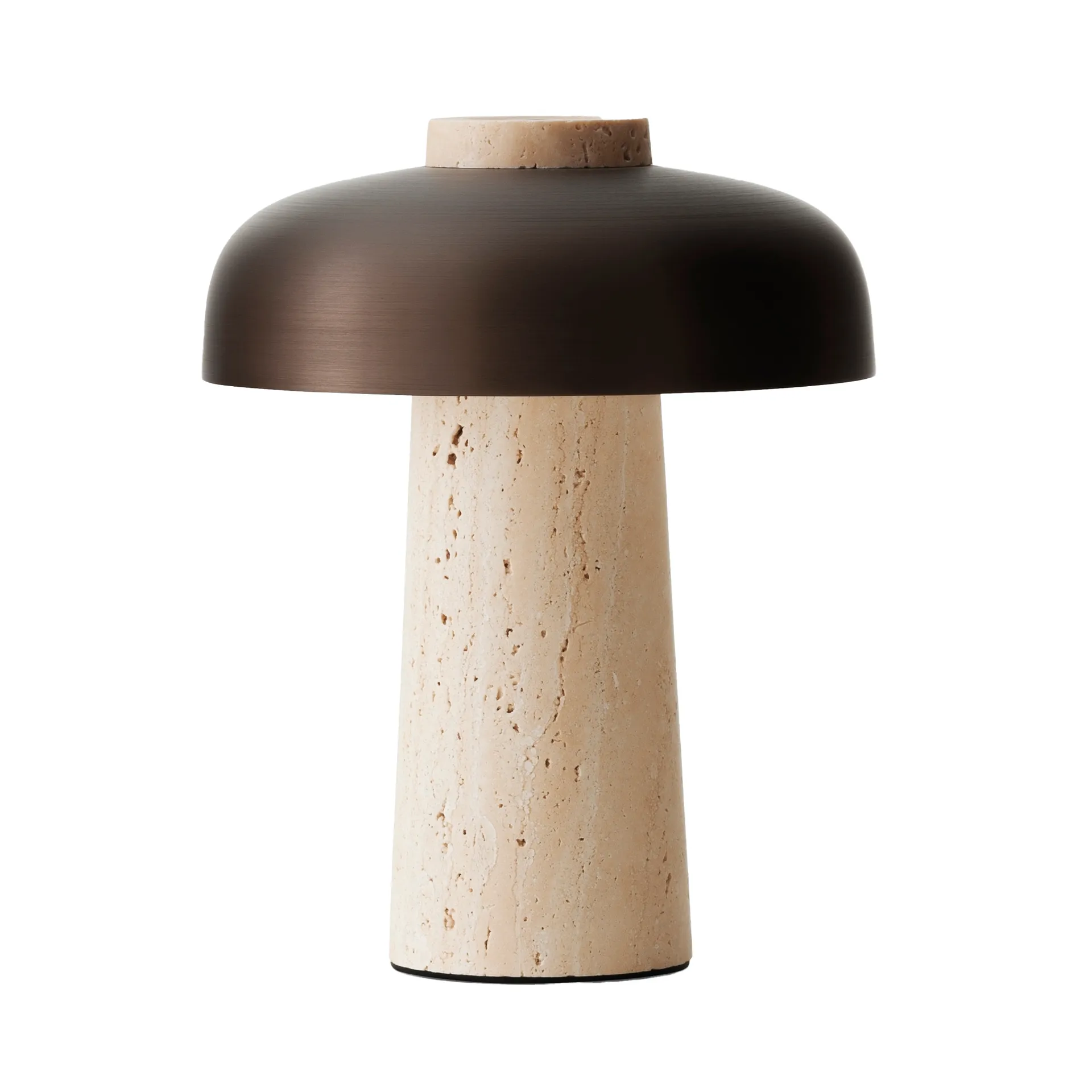 Reverse portable table lamp 24,5 cm, Travertine-bronzed aluminium Audo Copenhagen