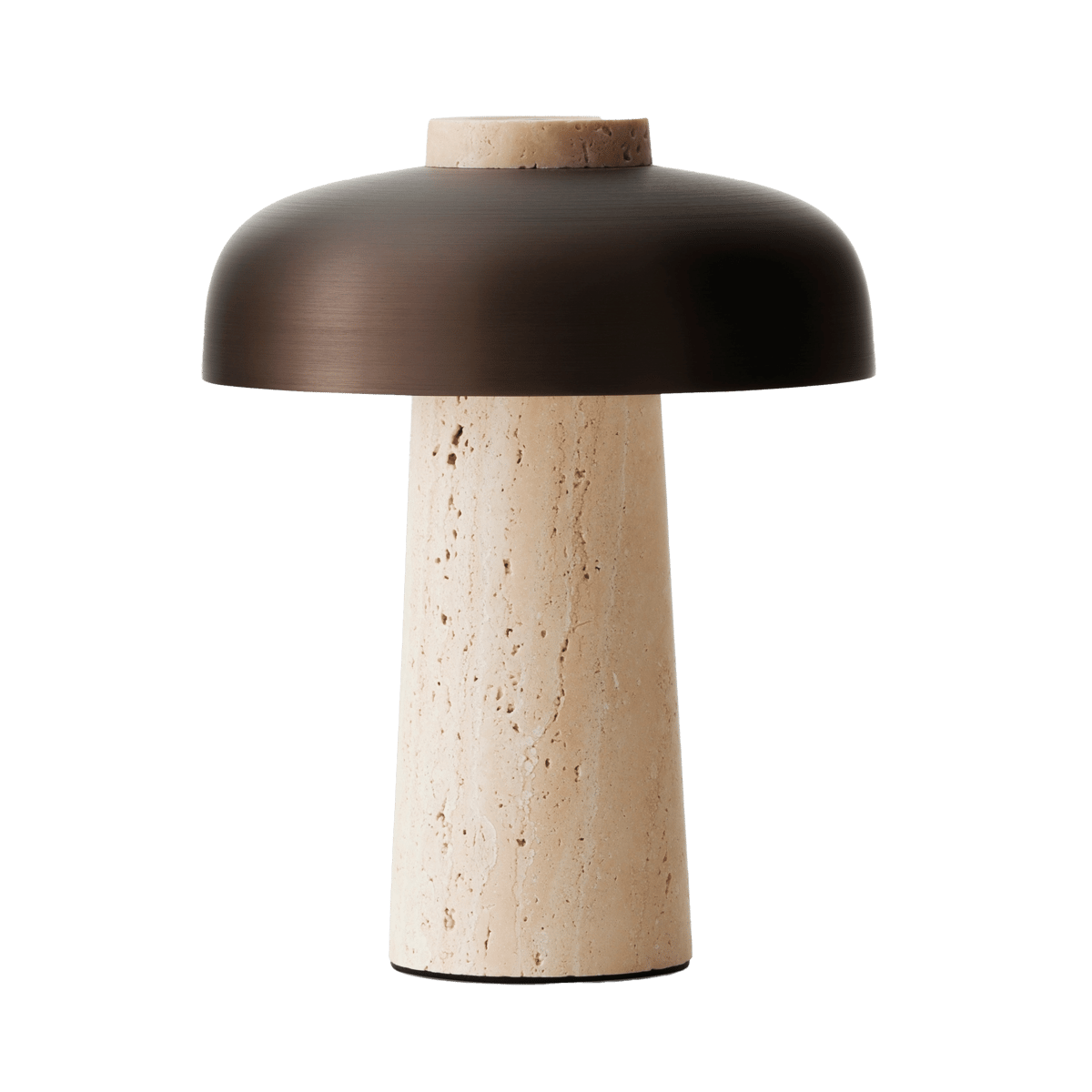 Audo Copenhagen Reverse portable table lamp 24,5 cm Travertine-bronzed aluminium