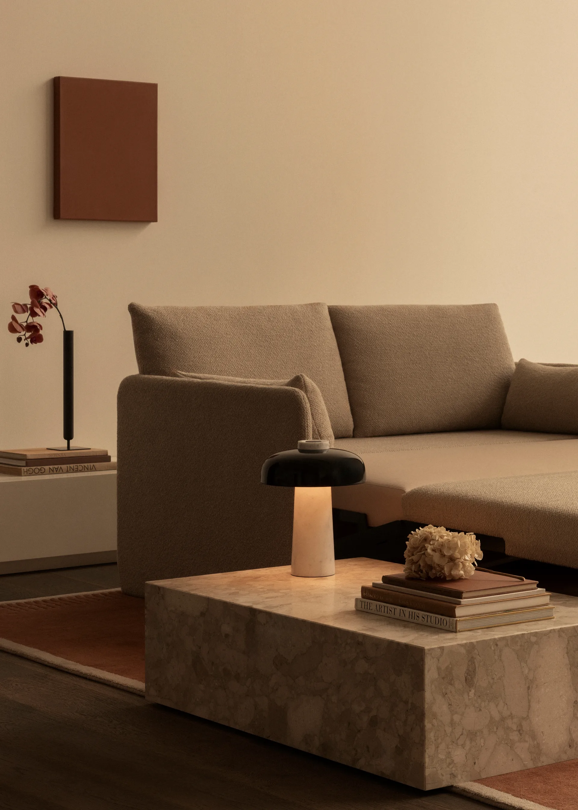 Reverse table lamp 30 cm, Carrara-black Audo Copenhagen