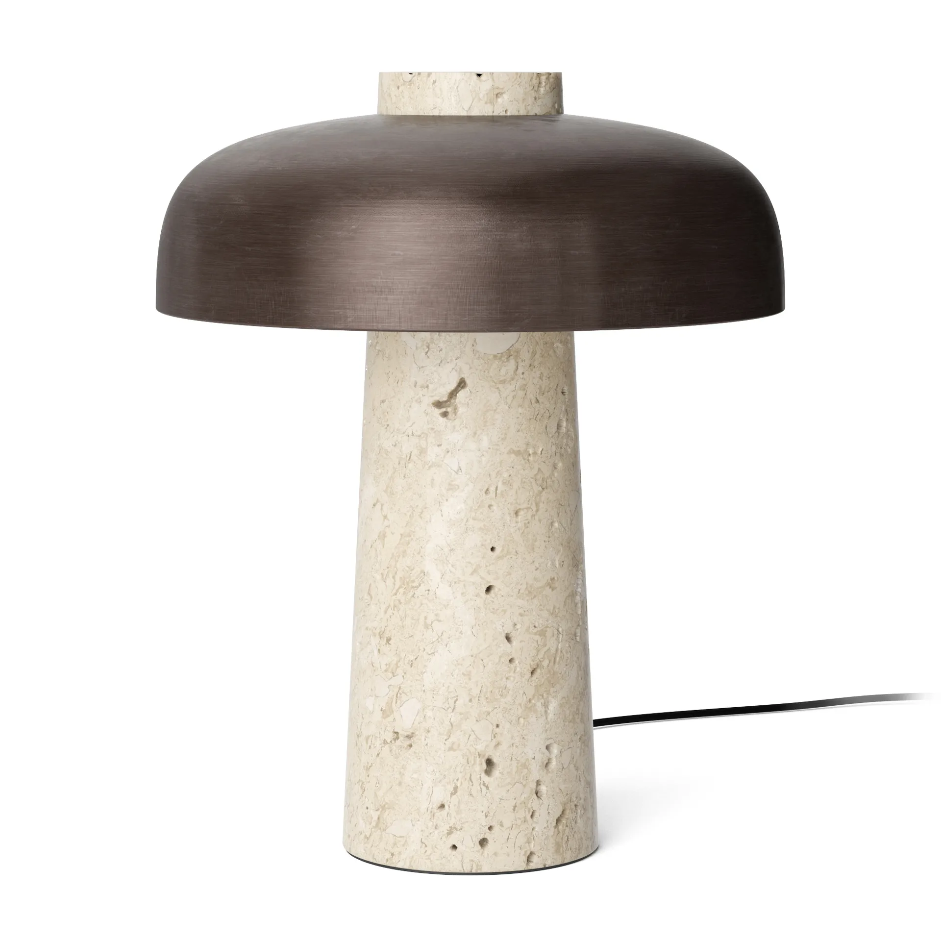 Reverse table lamp 30 cm, travertin-bronzed brass Audo Copenhagen