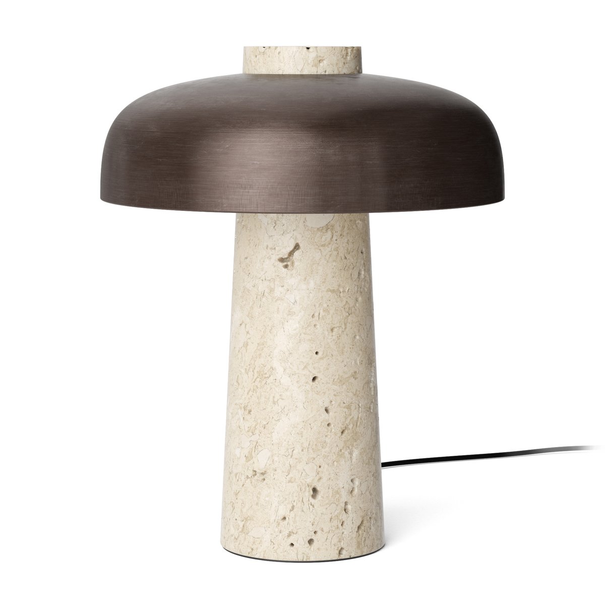Audo Copenhagen Reverse table lamp 30 cm travertin-bronzed brass
