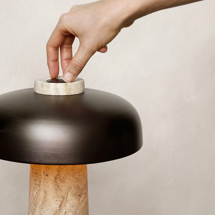 Reverse table lamp - travertin-bronzed brass - Audo Copenhagen