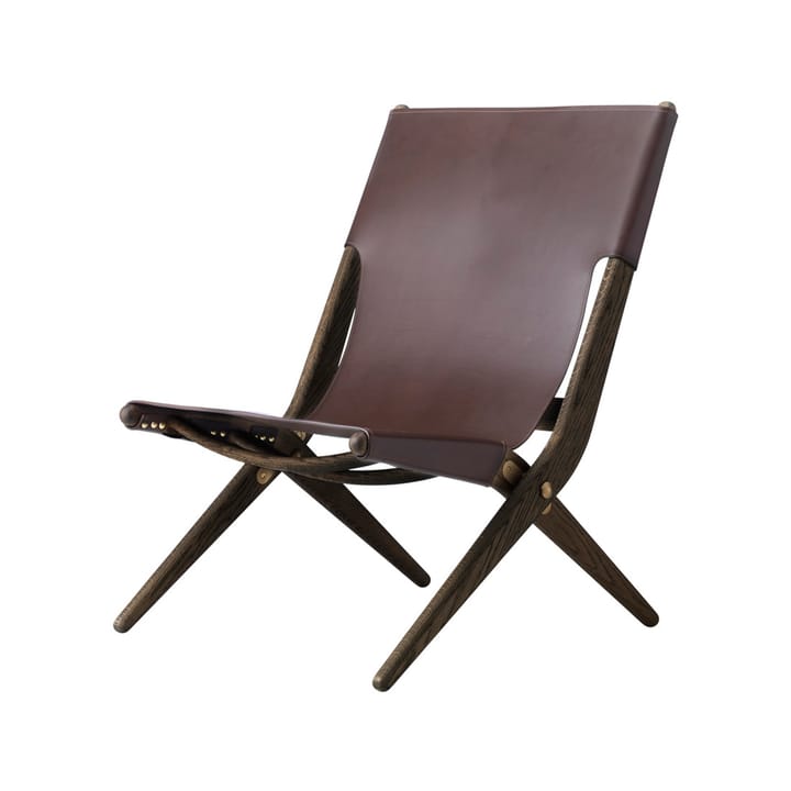 Saxe armchair - Leather brown, brown oiled oak legs - Audo Copenhagen