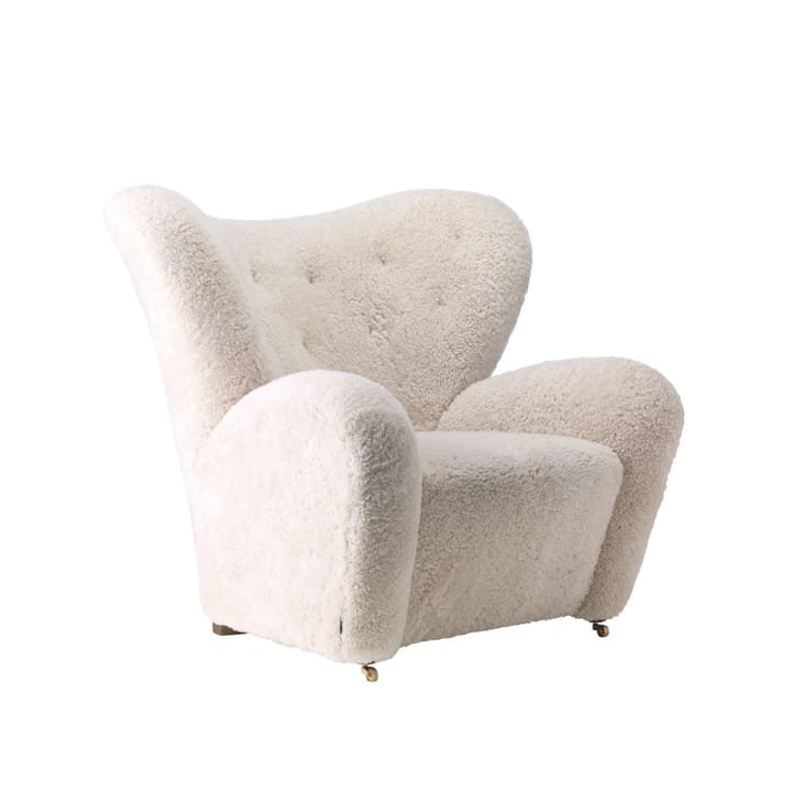 The Tired Man armchair, Sheepskin moonlight, legs oak nature Audo Copenhagen
