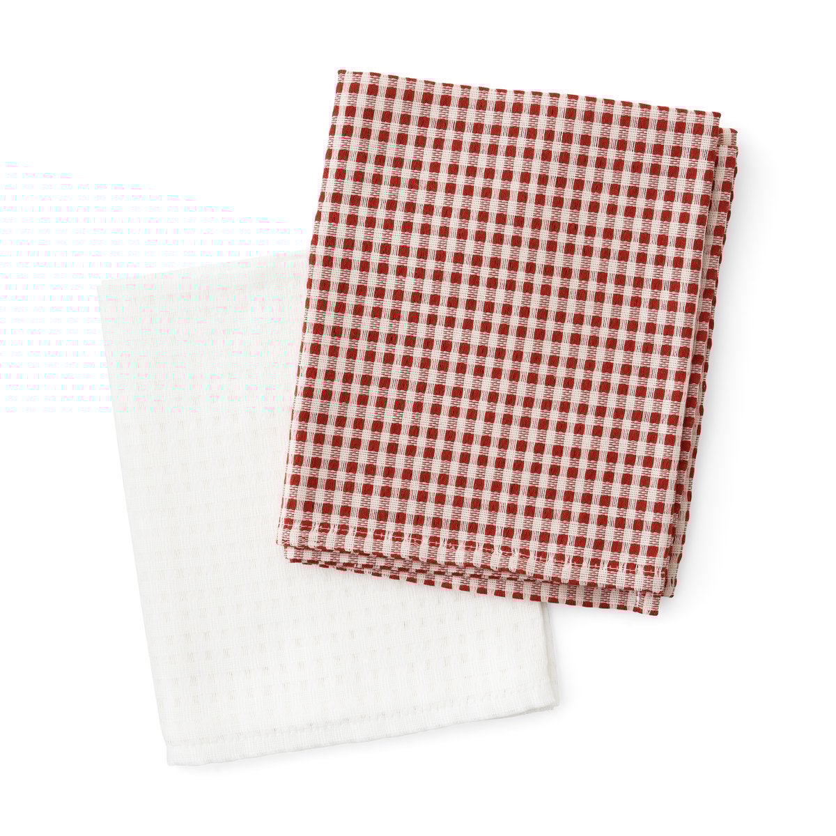 Audo Copenhagen Troides kitchen towel 40x67 cm 2-pack Burnt sienna-white