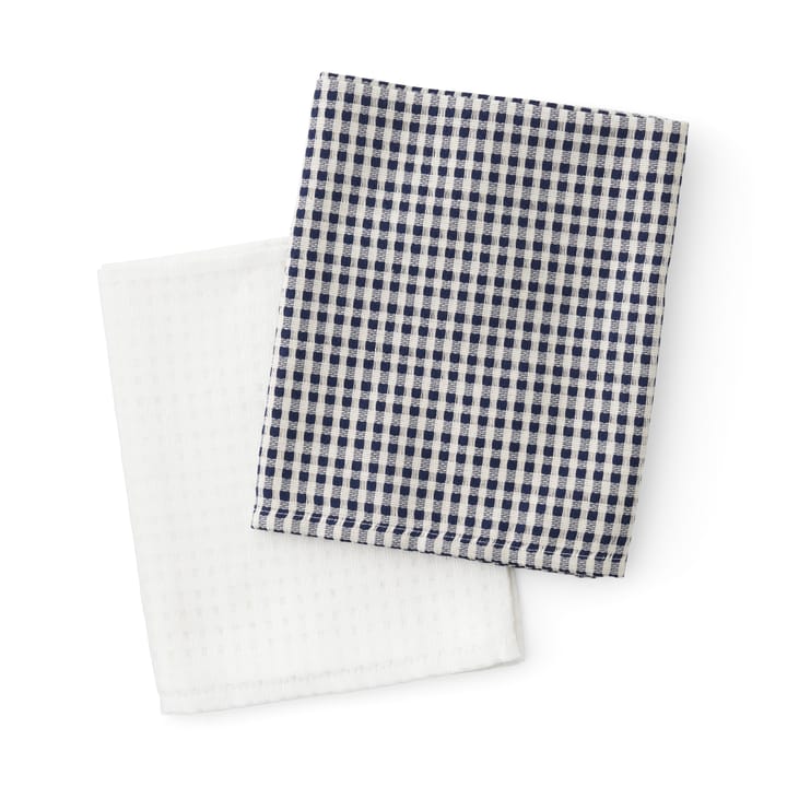 Troides kitchen towel 40x67 cm 2-pack - Indigo-white - Audo Copenhagen