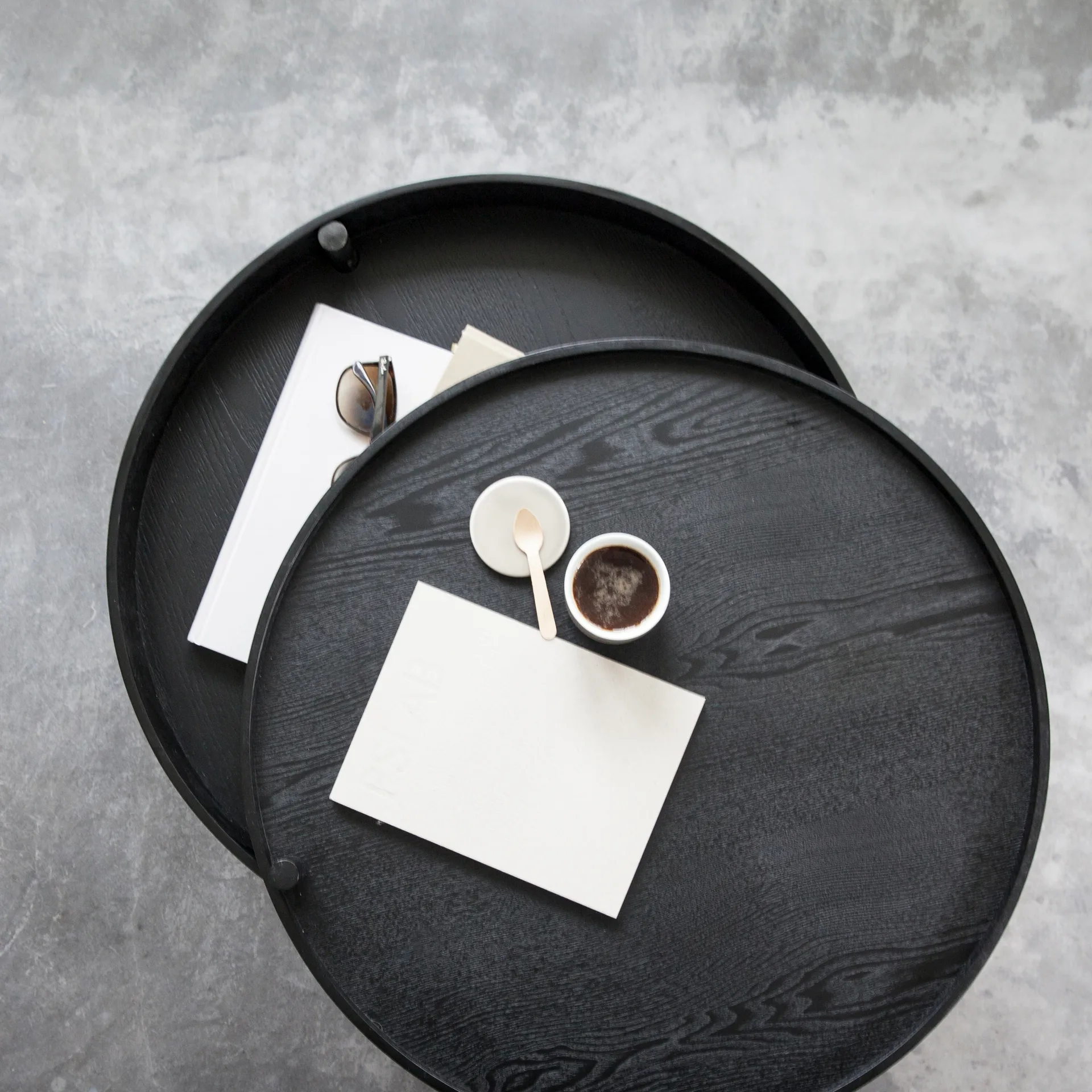 Turning table, Black-stained ash-bronze Audo Copenhagen