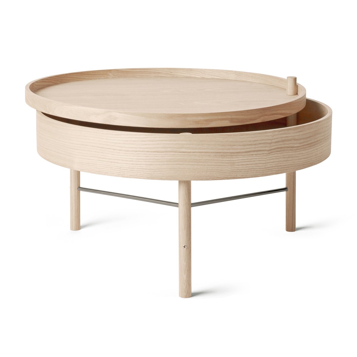 Audo Copenhagen Turning table natural oak-chrome | Scandinavian Design | Coffee tables | Brown