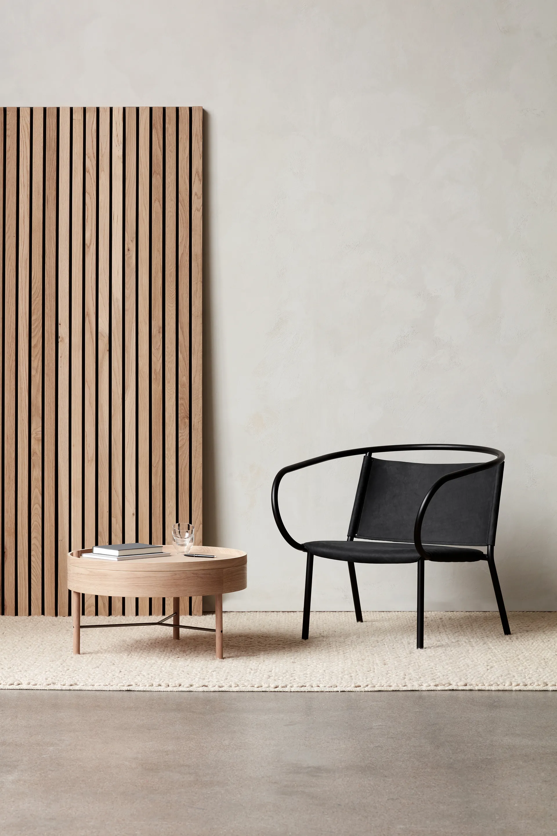 Turning table, natural oak-chrome Audo Copenhagen