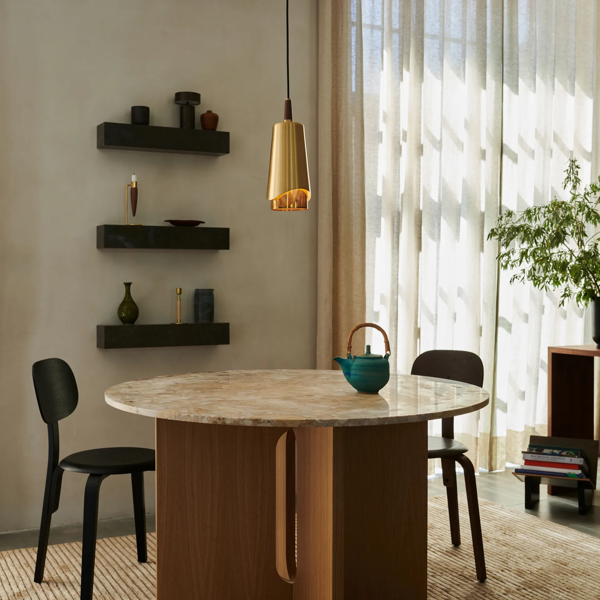 Umanoff pendant lamp, polished brass-wallnut Audo Copenhagen