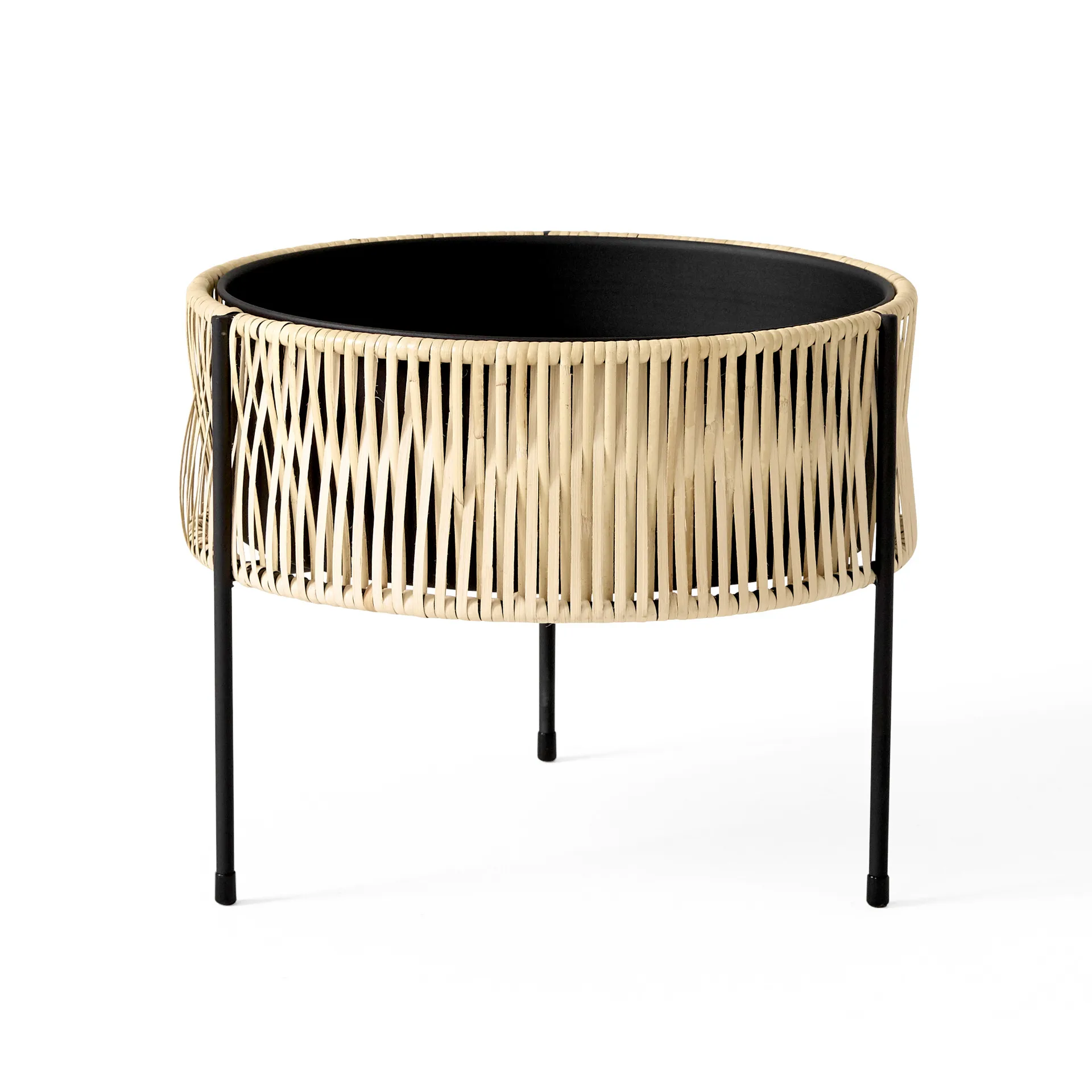 Umanoff planter flower box rattan-steel, h32,5 cm Ø41 cm Audo Copenhagen