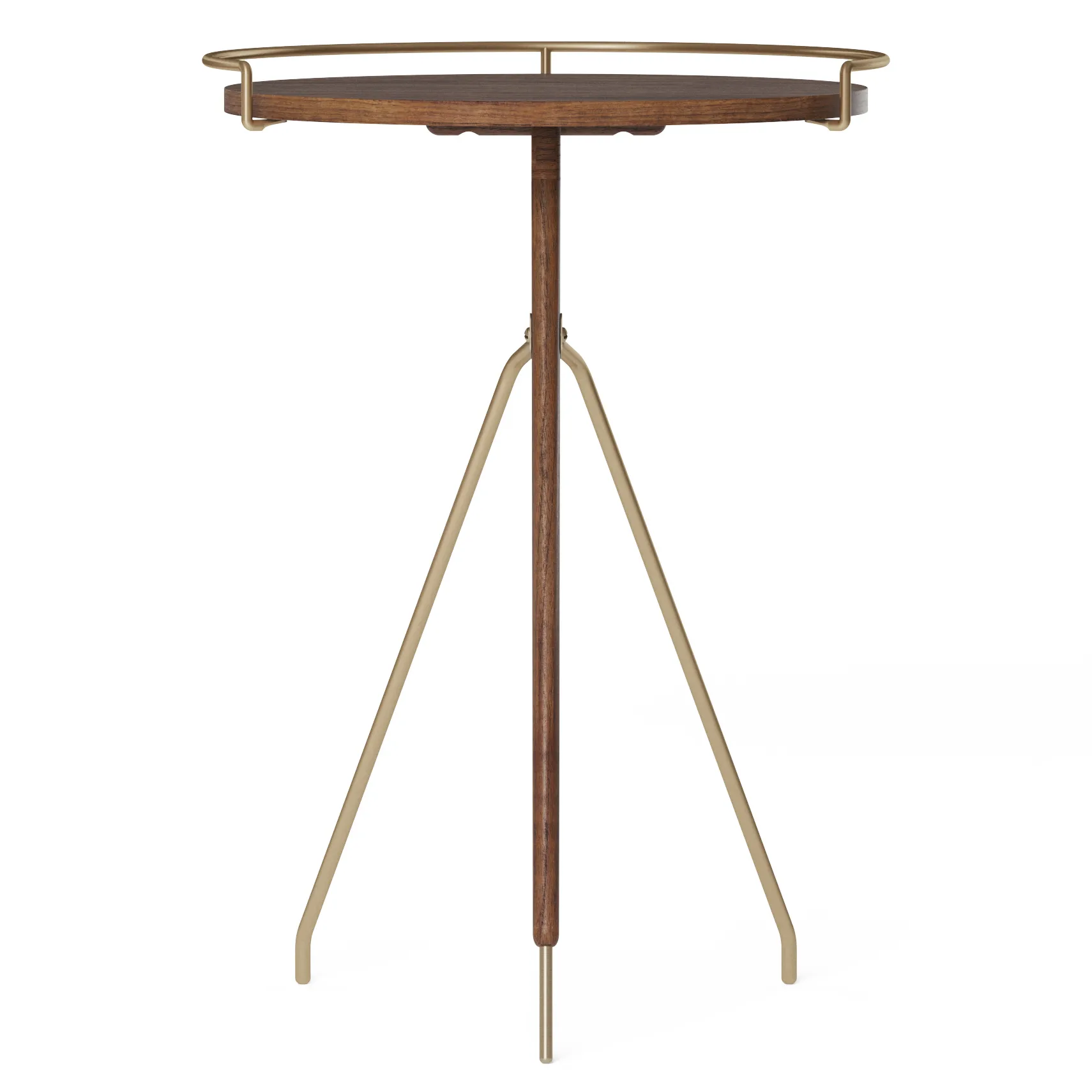 Umanoff side table wallnut-polished brass, 60 cm Audo Copenhagen