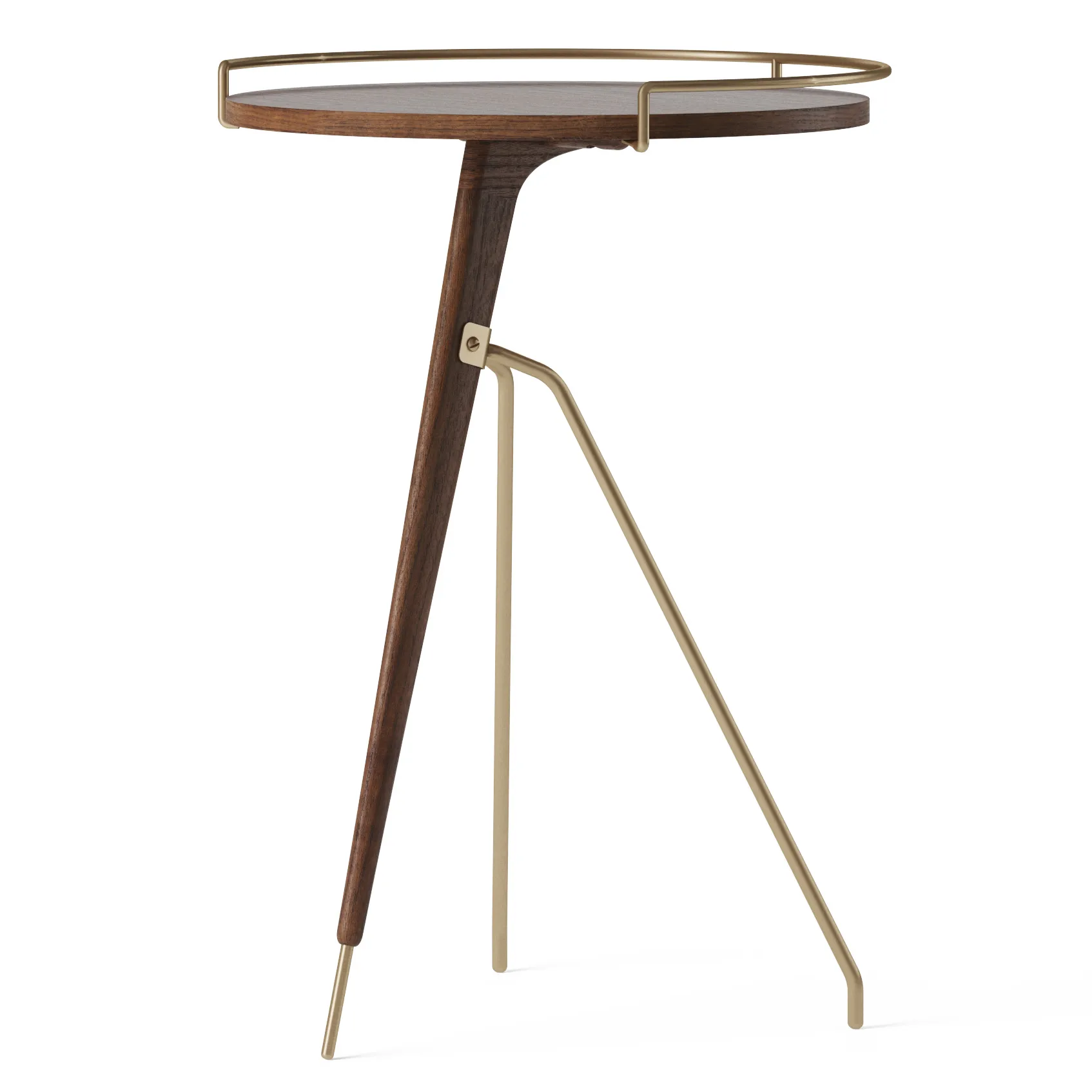 Umanoff side table wallnut-polished brass, 60 cm Audo Copenhagen