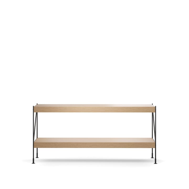 Zet shelving system - Natural oak, 1x2, black steel base - Audo Copenhagen