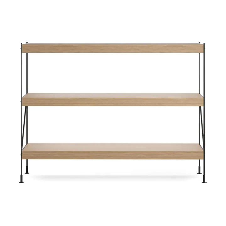 Zet shelving system - Natural oak, 1x3, black steel base - Audo Copenhagen