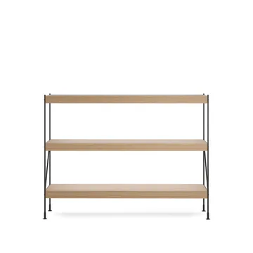 Zet shelving system - Natural oak, 1x3, black steel base - Audo Copenhagen