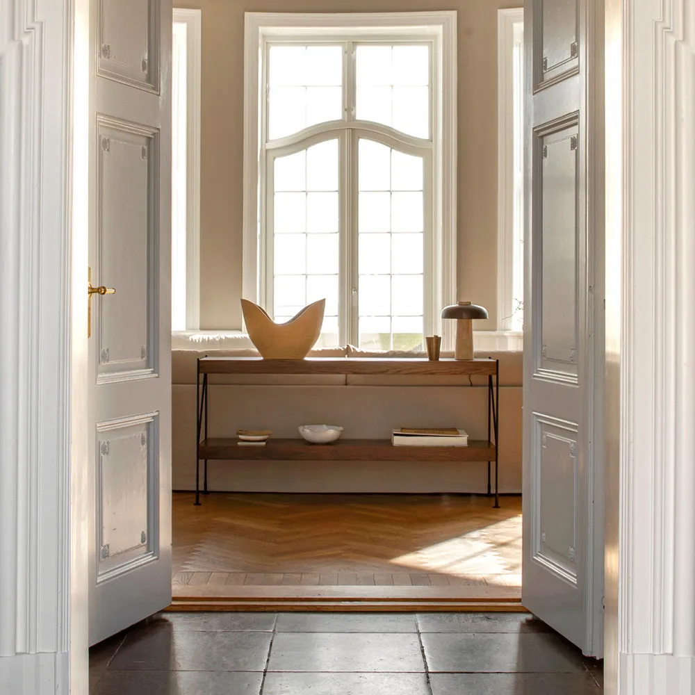 Zet shelving system, Natural oak, 1x3, black steel base Audo Copenhagen