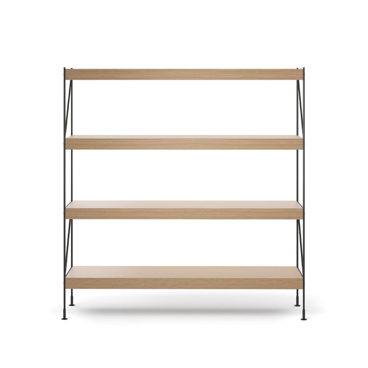 Zet shelving system - Natural oak, 1x4, black steel base - Audo Copenhagen