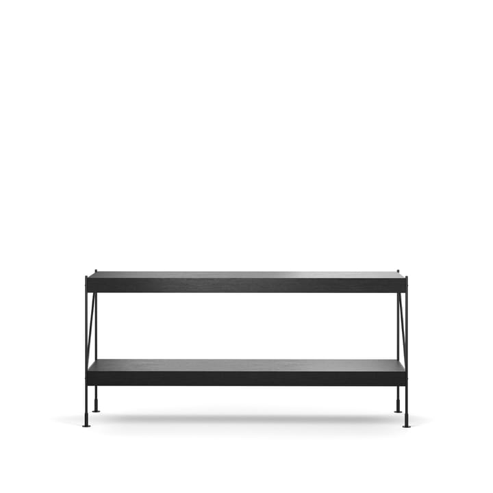 Zet shelving system - Oak black stained, 1x2, black steel base - Audo Copenhagen