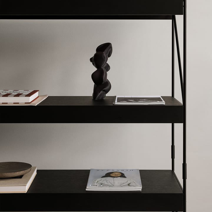 Zet shelving system - Oak black stained, 1x4, black steel base - Audo Copenhagen