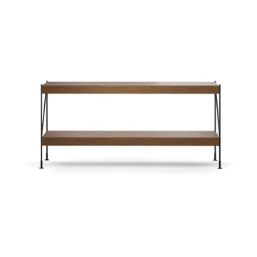 Zet shelving system - Oak dark stained, 1x2, black steel base - Audo Copenhagen