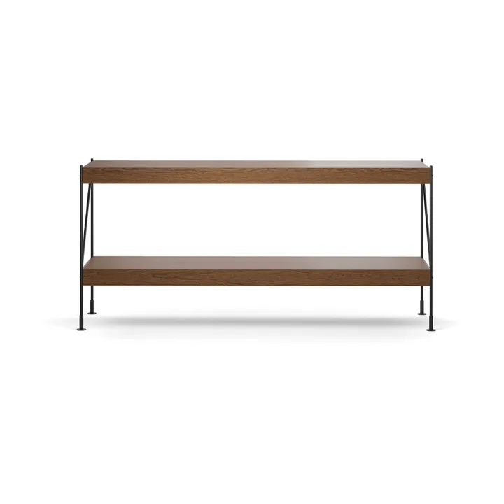 Zet shelving system - Oak dark stained, 1x2, black steel base - Audo Copenhagen