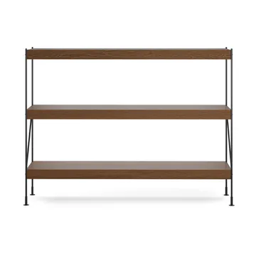 Zet shelving system - Oak dark stained, 1x3, black steel base - Audo Copenhagen