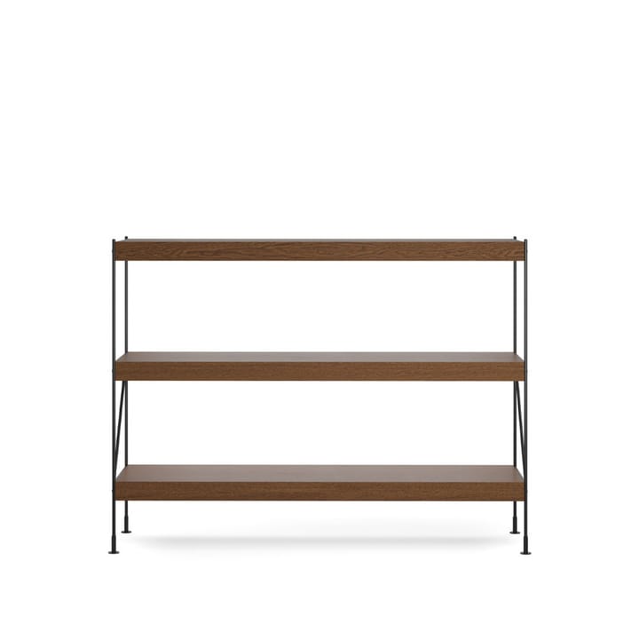 Zet shelving system - Oak dark stained, 1x3, black steel base - Audo Copenhagen