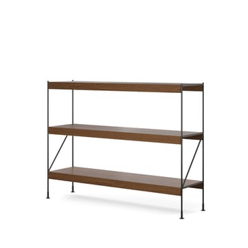 Zet shelving system - Oak dark stained, 1x3, black steel base - Audo Copenhagen