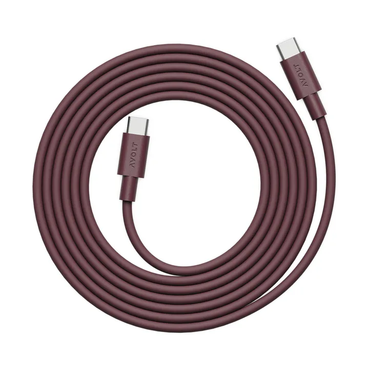 AVOLT x Bauhaus-Archiv Cable 1 USB C to USB C - Mulberry Red - Avolt