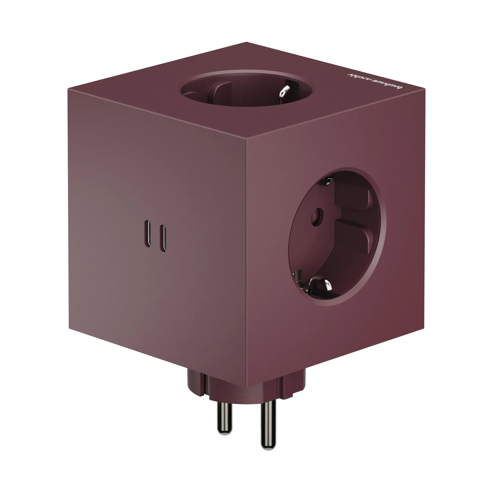 AVOLT x Bauhaus-Archiv Square 2 power strip USB-C, Mulberry Red Avolt