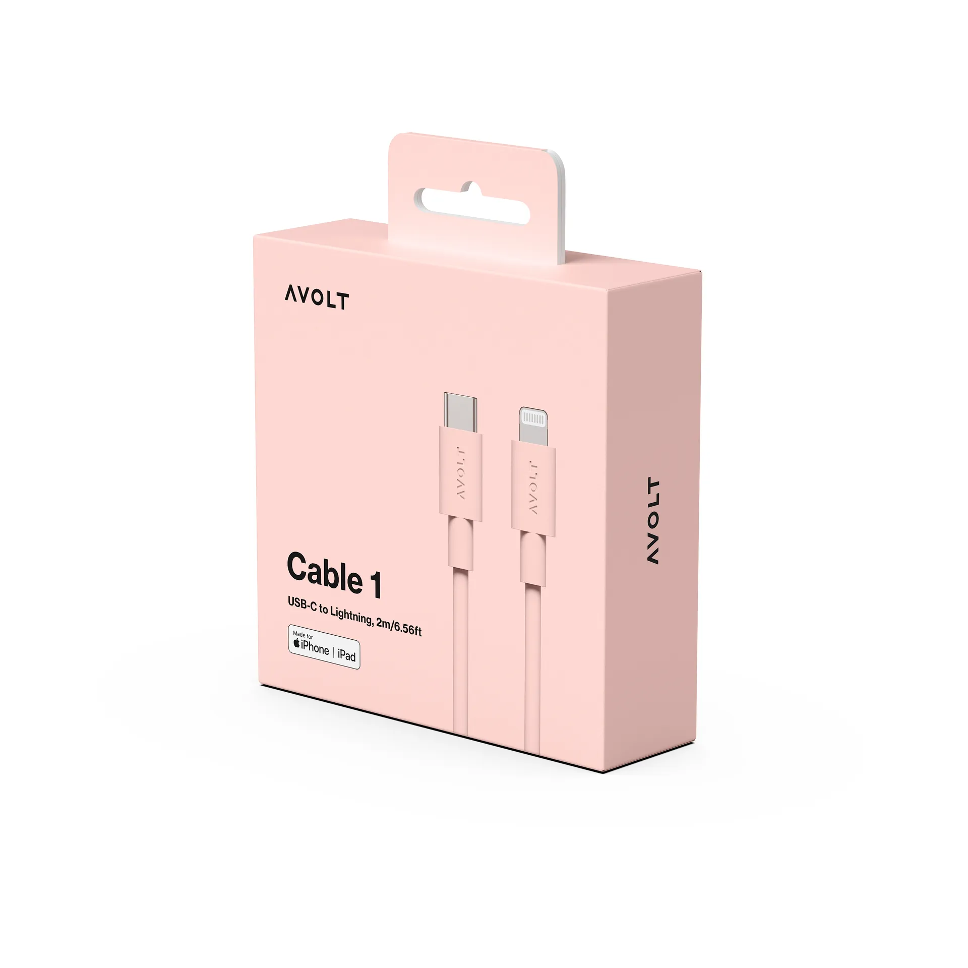 Cable 1 USB C to Lightning charging cable 2m, New Pink Avolt