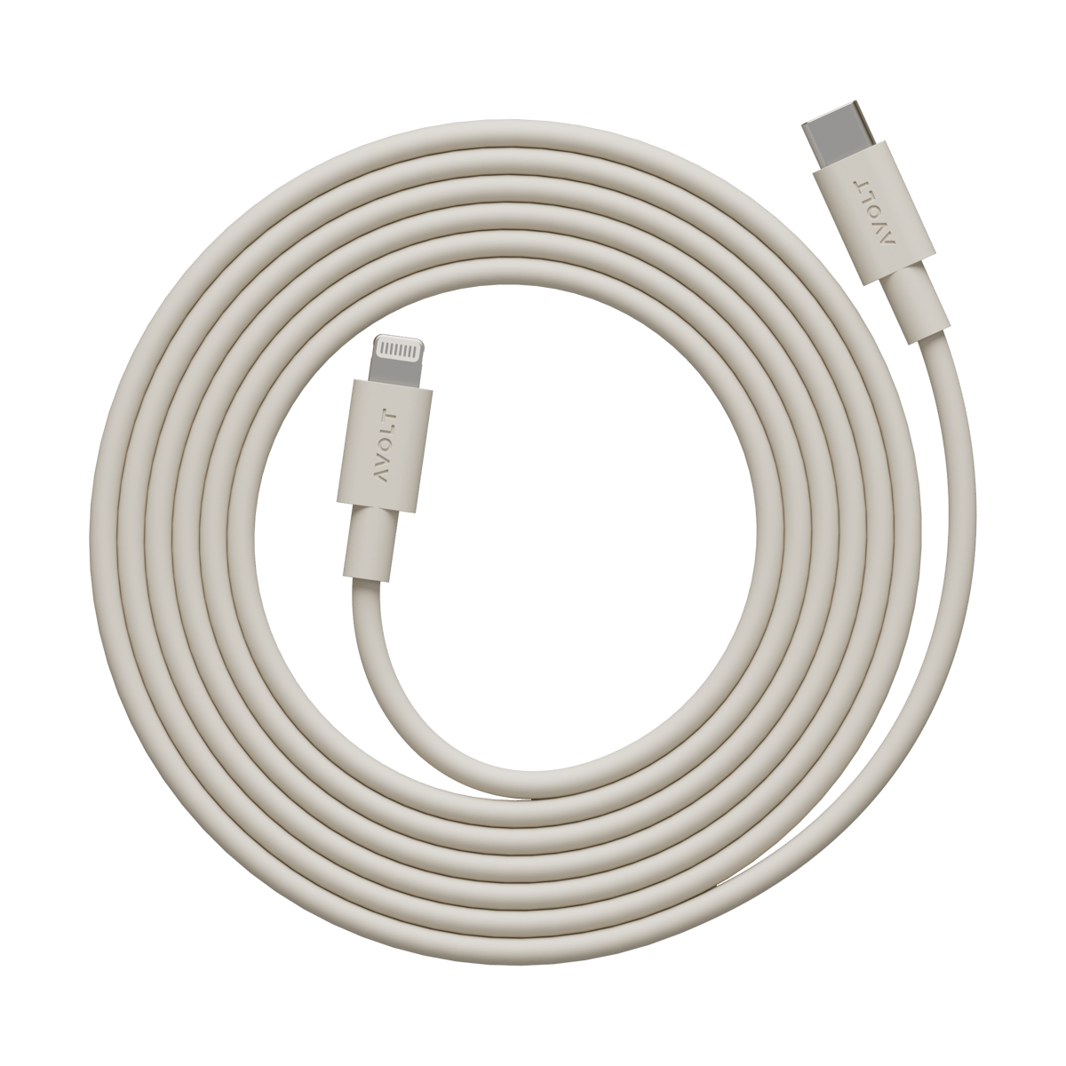 Avolt Cable 1 USB C to Lightning charging cable 2m Nomad Sand